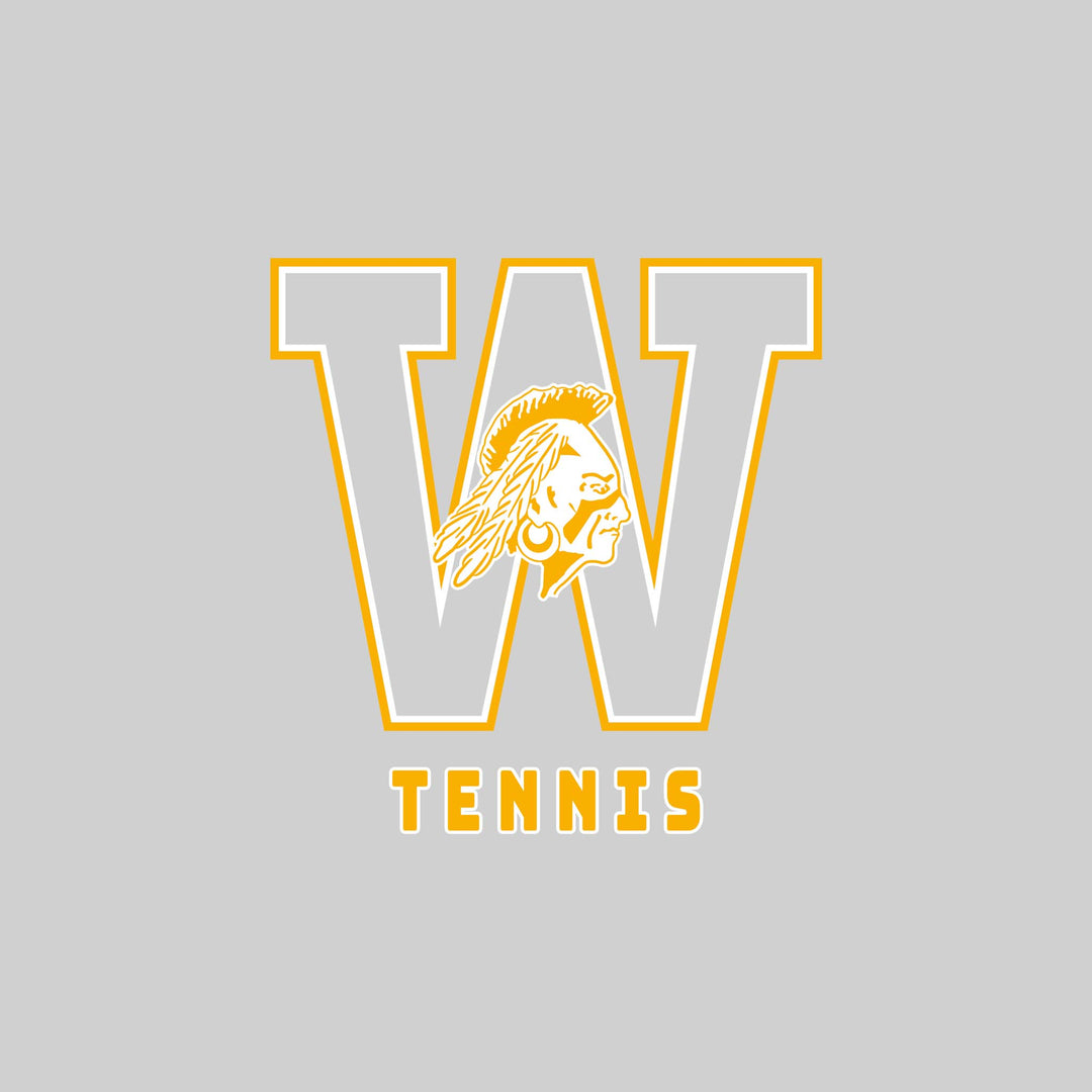 Western Warriors - Tennis - Outlined Letters Over Tennis