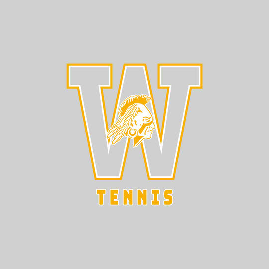 Western Warriors - Tennis - Outlined Letters Over Tennis