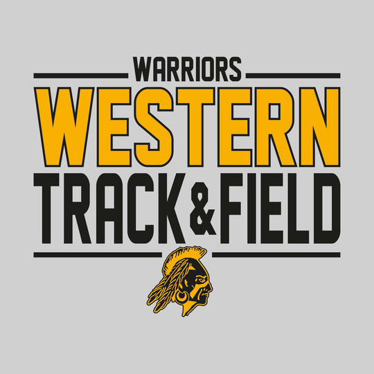 Western Warriors - Track &amp; Field - Bracketed School Name with Lower Mascot