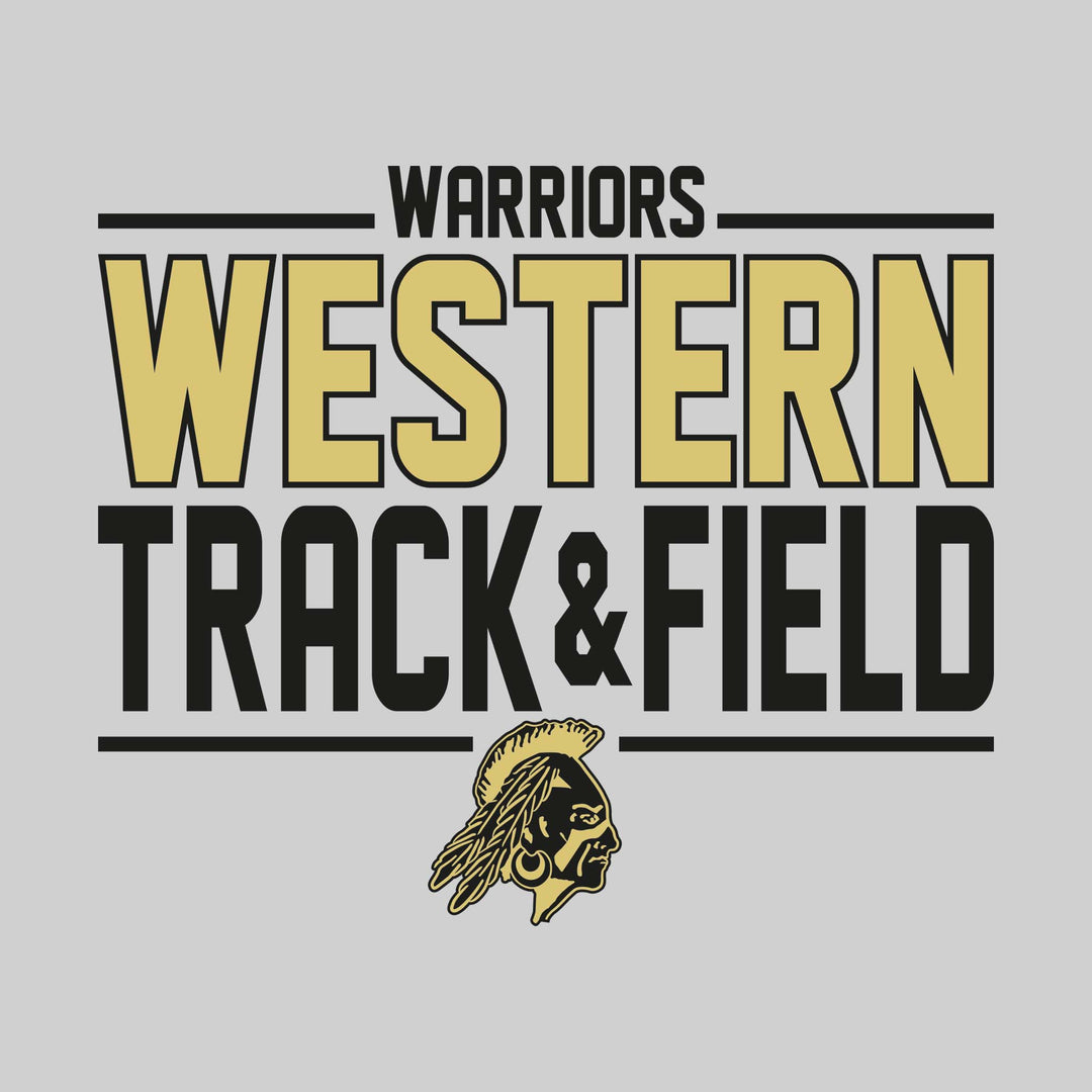 Western Warriors - Track &amp; Field - Bracketed School Name with Lower Mascot