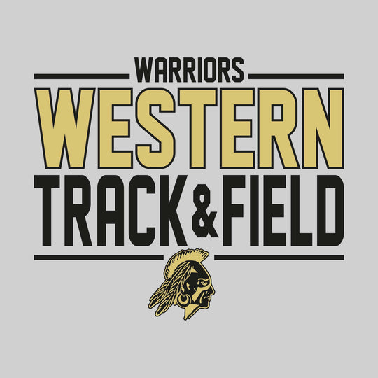 Western Warriors - Track &amp; Field - Bracketed School Name with Lower Mascot