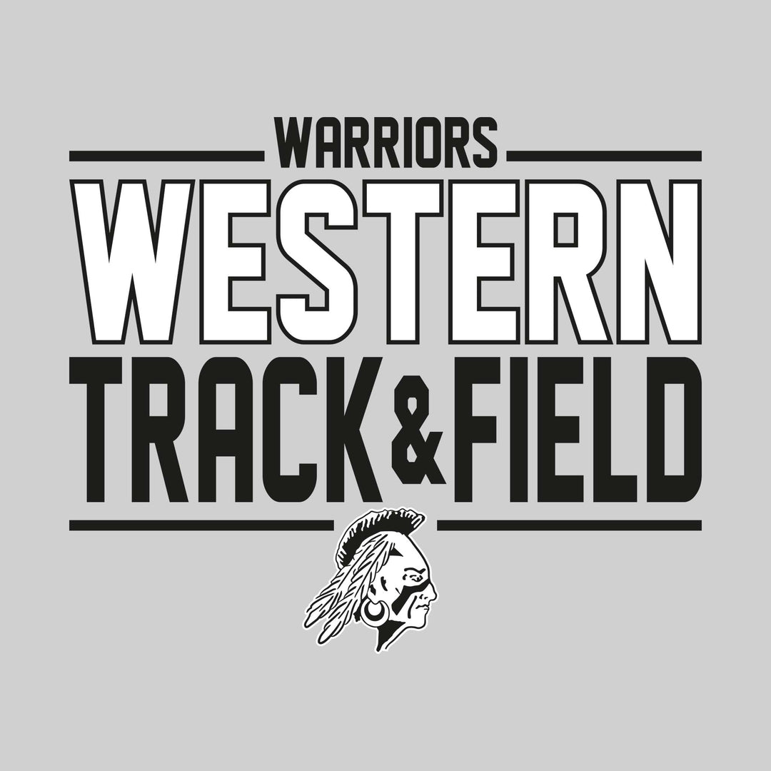 Western Warriors - Track &amp; Field - Bracketed School Name with Lower Mascot