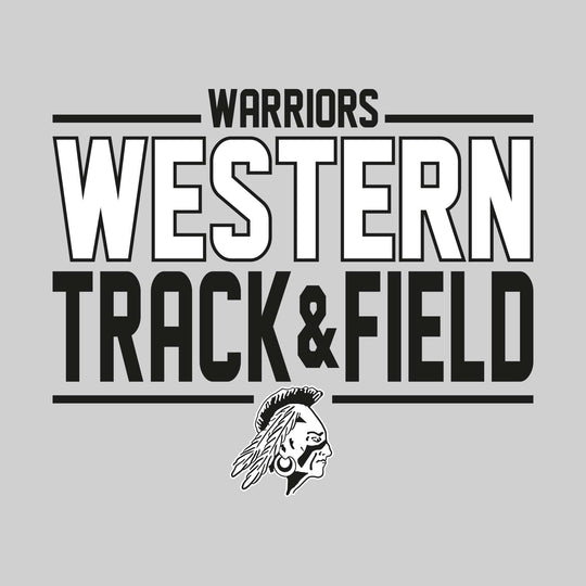 Western Warriors - Track &amp; Field - Bracketed School Name with Lower Mascot
