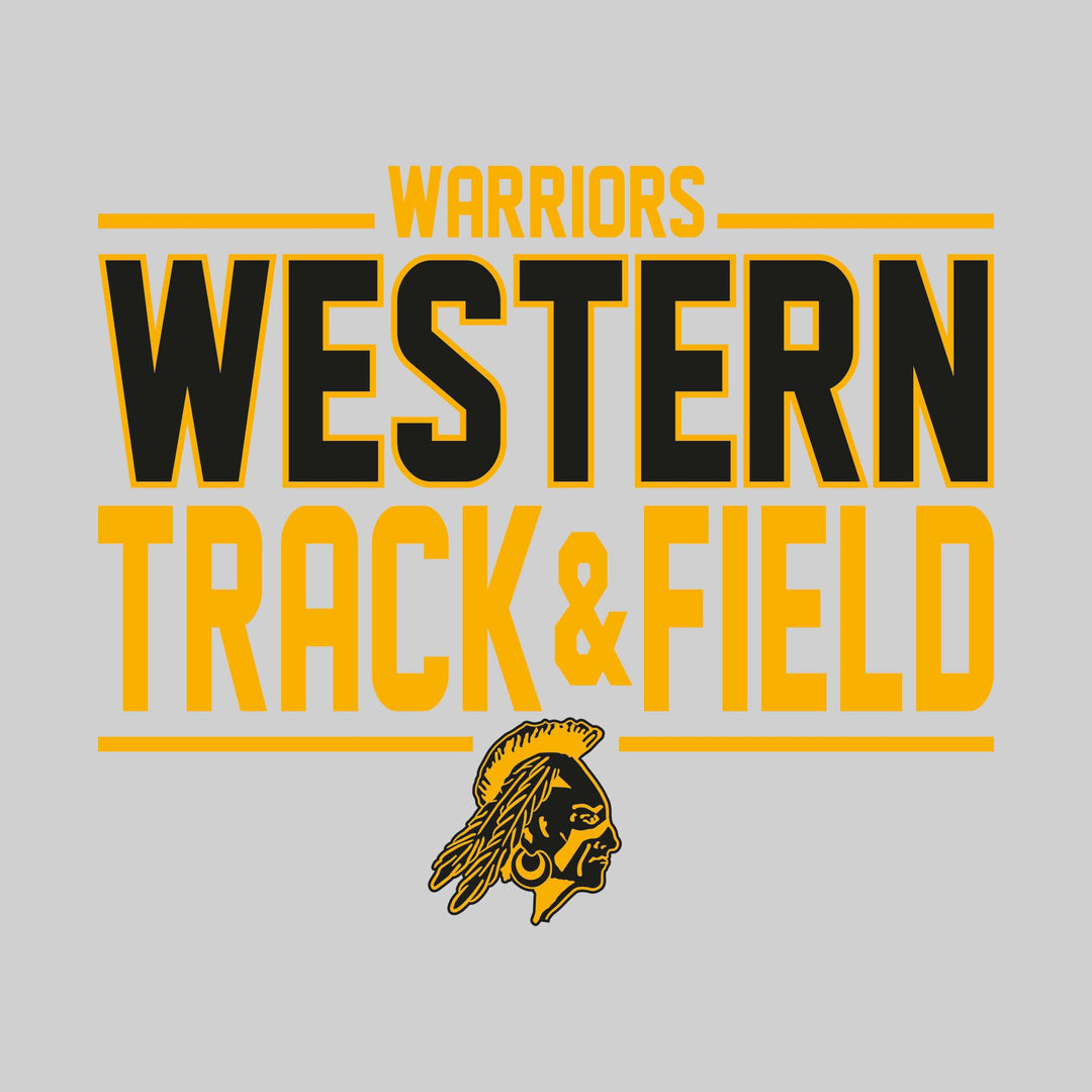 Western Warriors - Track &amp; Field - Bracketed School Name with Lower Mascot