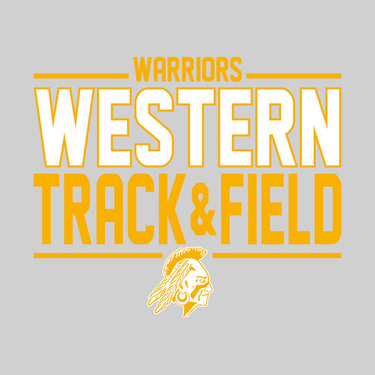 Western Warriors - Track &amp; Field - Bracketed School Name with Lower Mascot