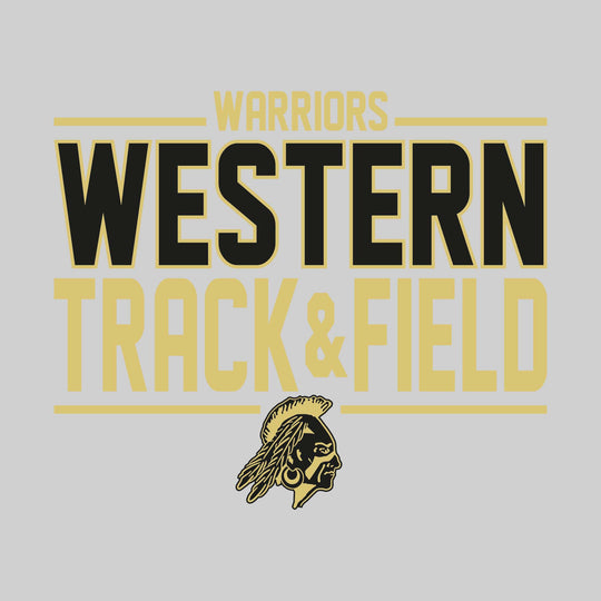 Western Warriors - Track &amp; Field - Bracketed School Name with Lower Mascot