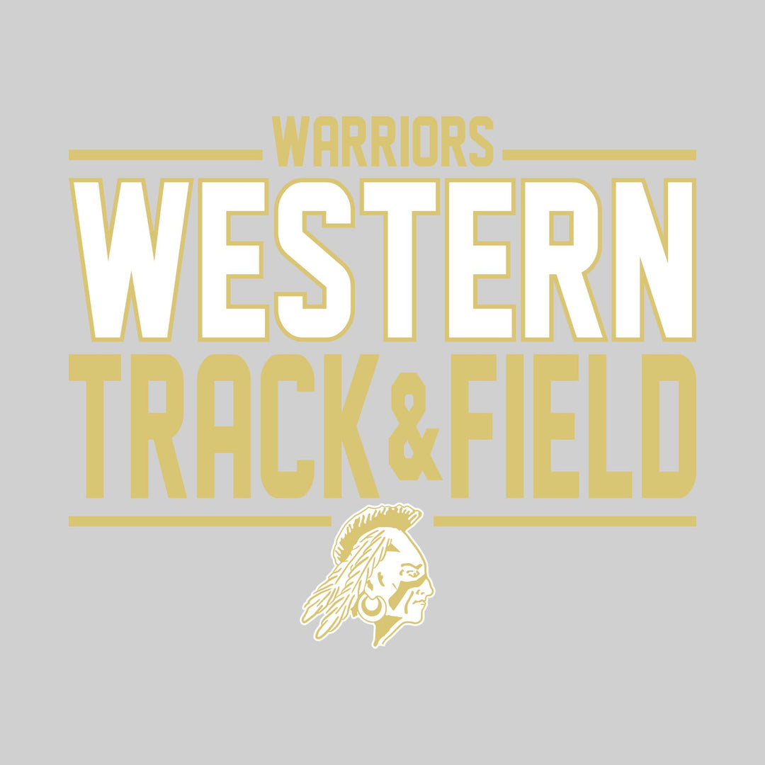 Western Warriors - Track &amp; Field - Bracketed School Name with Lower Mascot