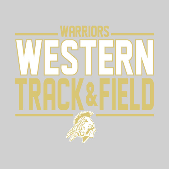 Western Warriors - Track &amp; Field - Bracketed School Name with Lower Mascot