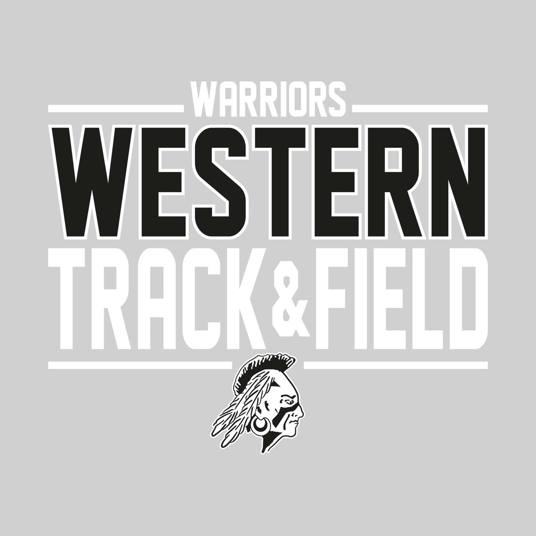 Western Warriors - Track &amp; Field - Bracketed School Name with Lower Mascot