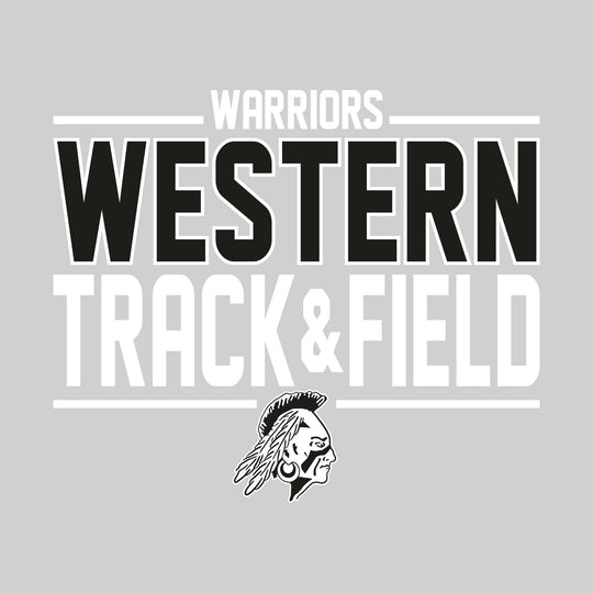 Western Warriors - Track &amp; Field - Bracketed School Name with Lower Mascot