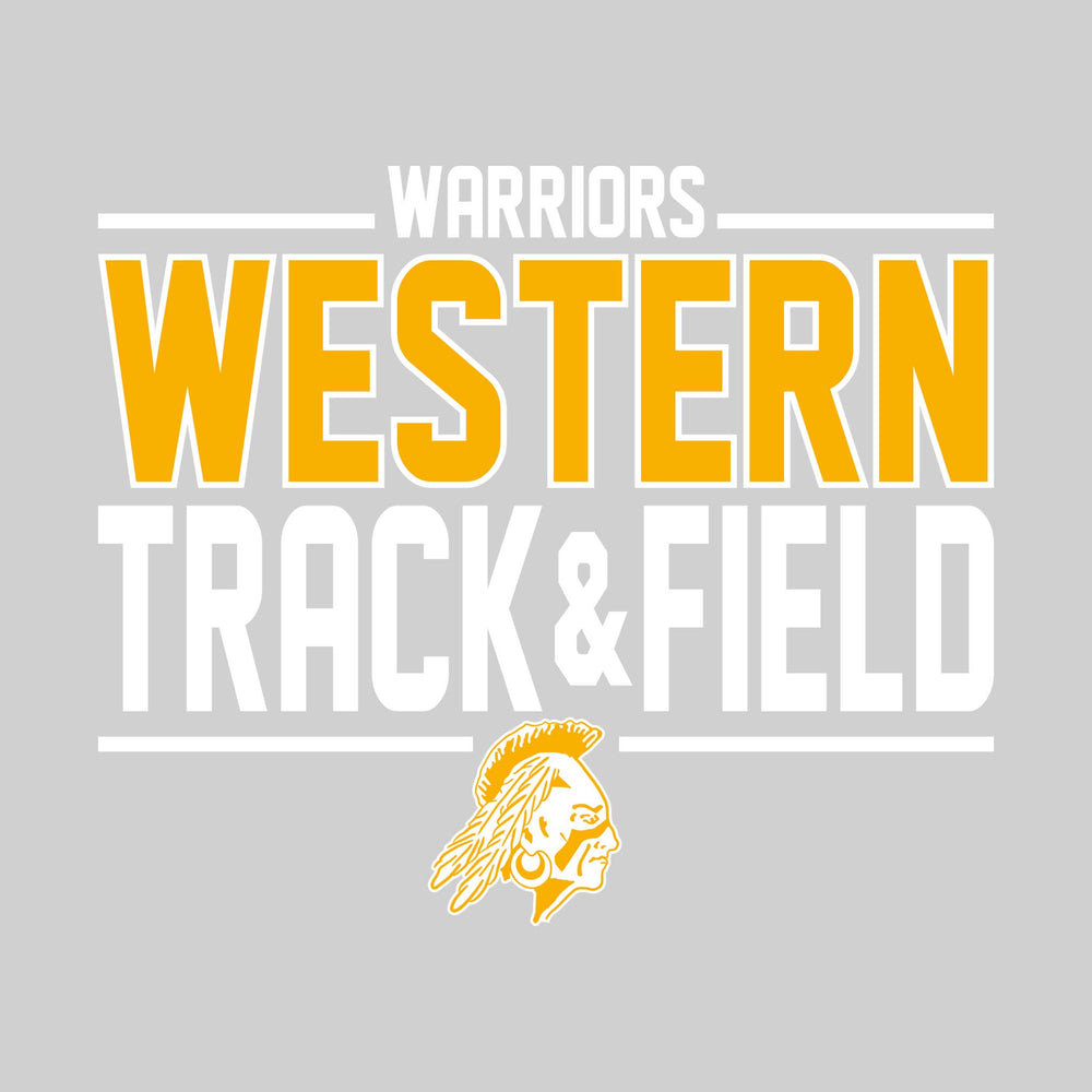 Western Warriors - Track & Field - Bracketed School Name with Lower Mascot