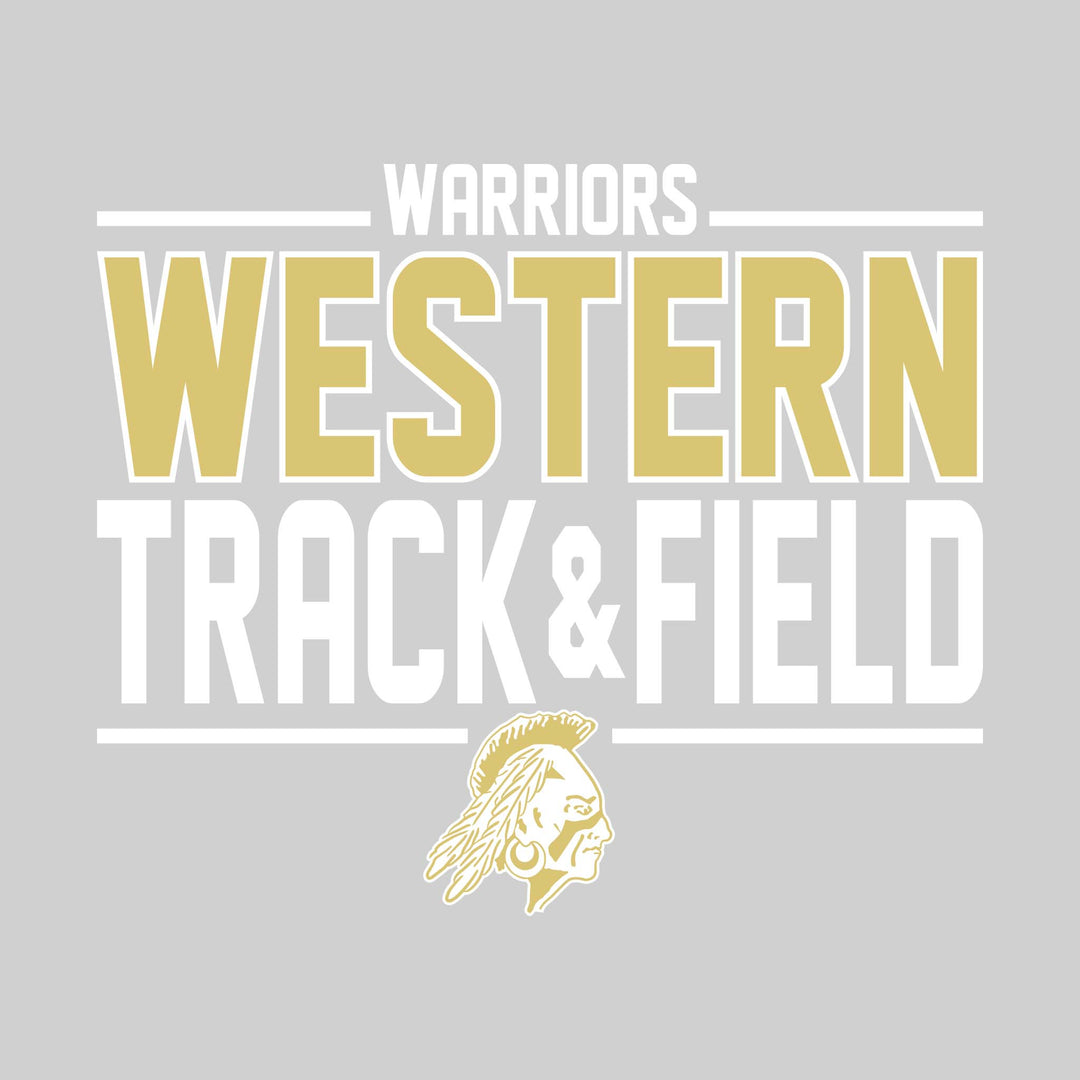 Western Warriors - Track &amp; Field - Bracketed School Name with Lower Mascot
