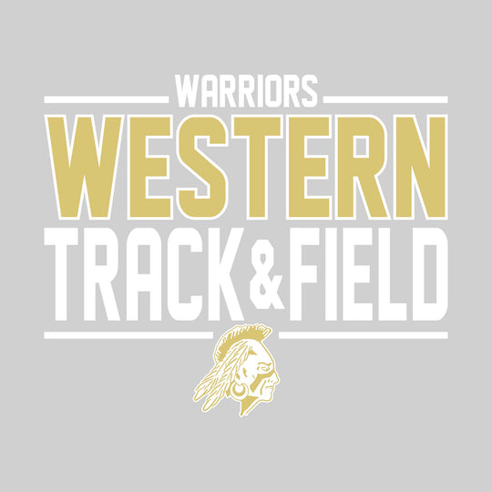 Western Warriors - Track &amp; Field - Bracketed School Name with Lower Mascot