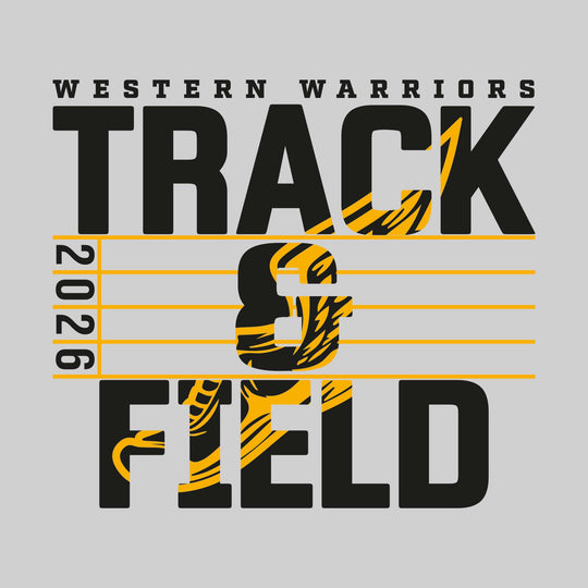 Western Warriors - Track &amp; Field - Track Lanes with Year and Winged Shoe