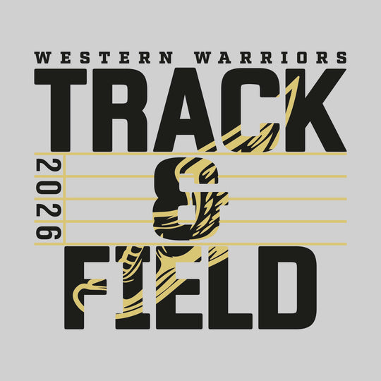 Western Warriors - Track &amp; Field - Track Lanes with Year and Winged Shoe