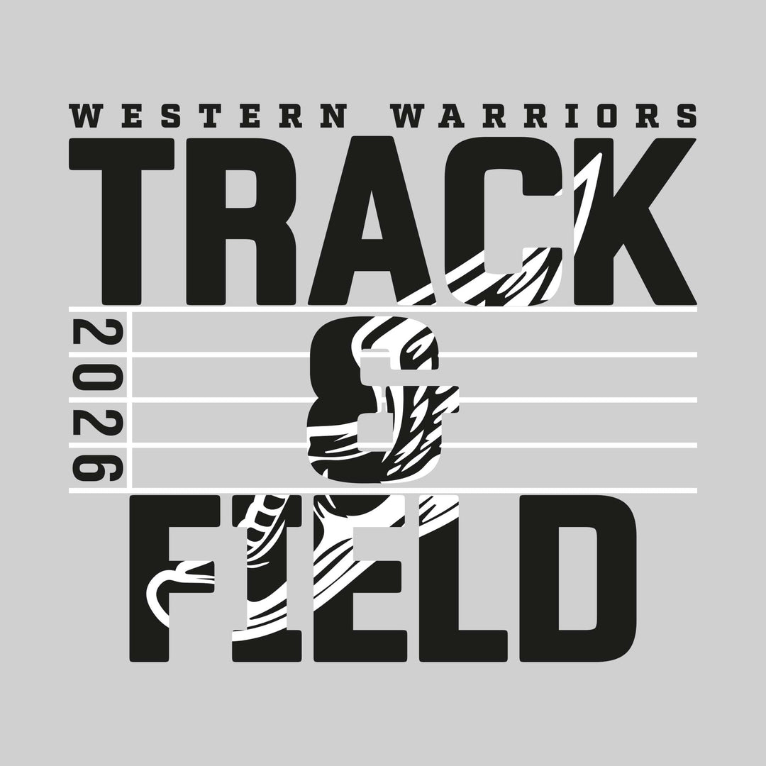 Western Warriors - Track &amp; Field - Track Lanes with Year and Winged Shoe
