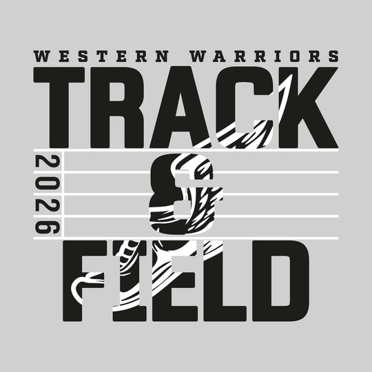 Western Warriors - Track &amp; Field - Track Lanes with Year and Winged Shoe