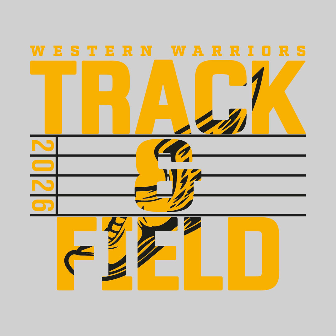 Western Warriors - Track &amp; Field - Track Lanes with Year and Winged Shoe