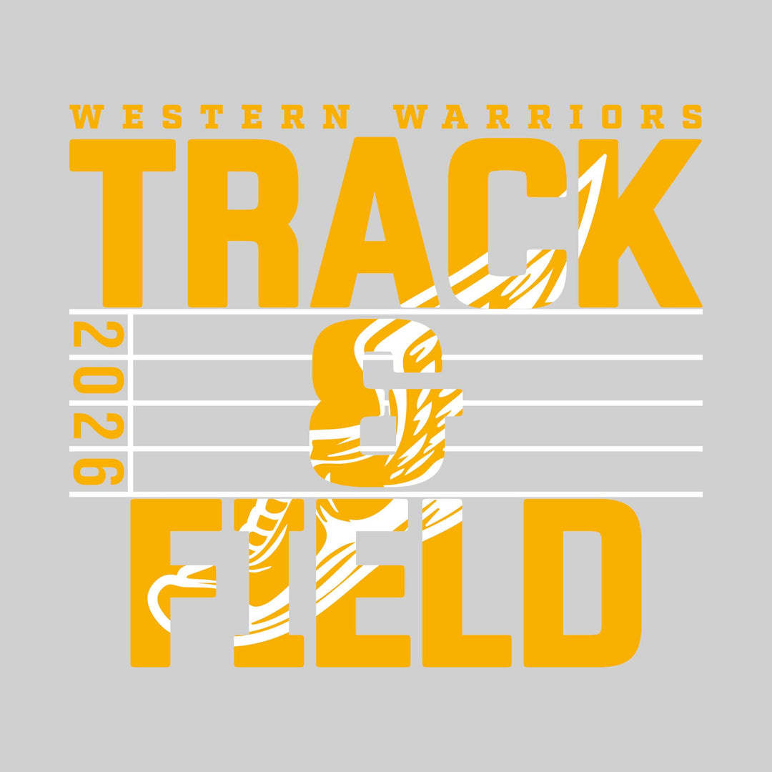 Western Warriors - Track &amp; Field - Track Lanes with Year and Winged Shoe