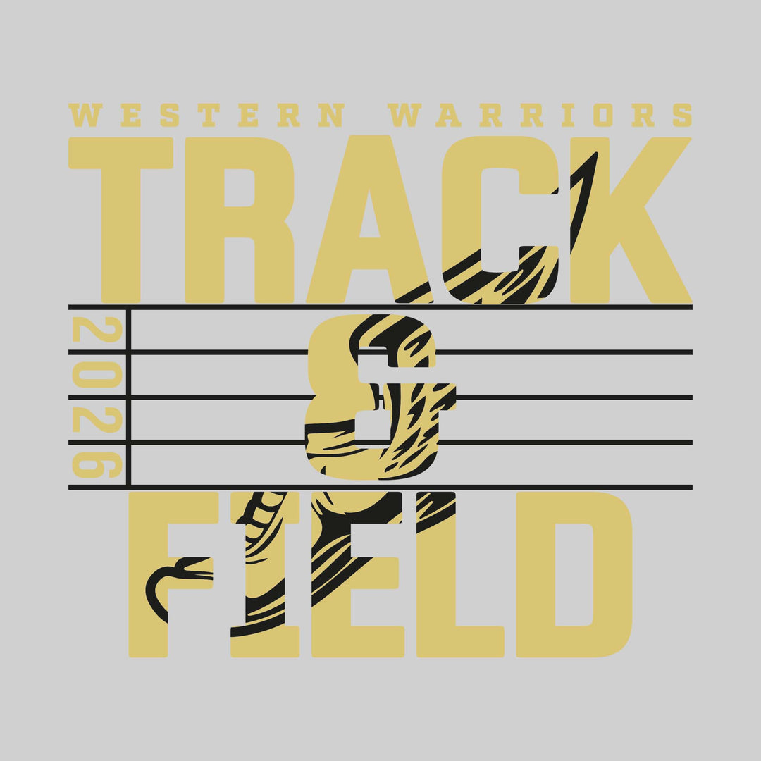 Western Warriors - Track &amp; Field - Track Lanes with Year and Winged Shoe