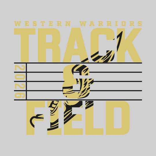 Western Warriors - Track &amp; Field - Track Lanes with Year and Winged Shoe