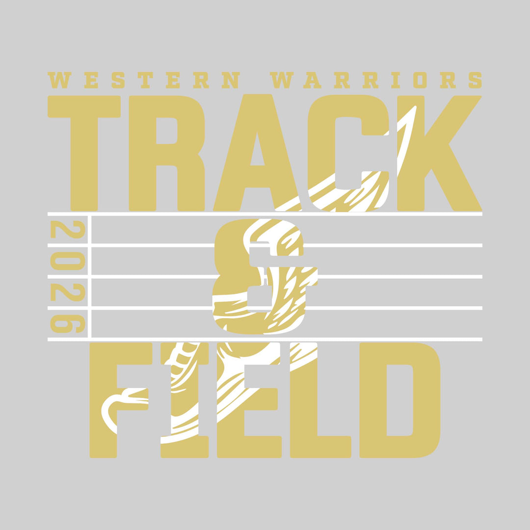 Western Warriors - Track &amp; Field - Track Lanes with Year and Winged Shoe