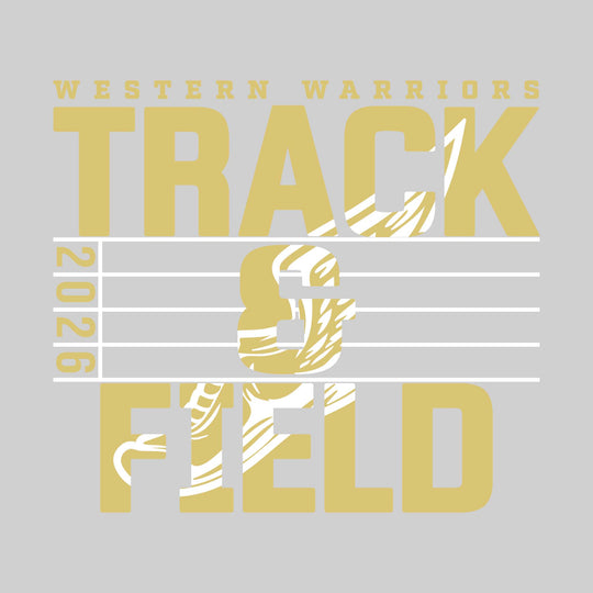 Western Warriors - Track &amp; Field - Track Lanes with Year and Winged Shoe