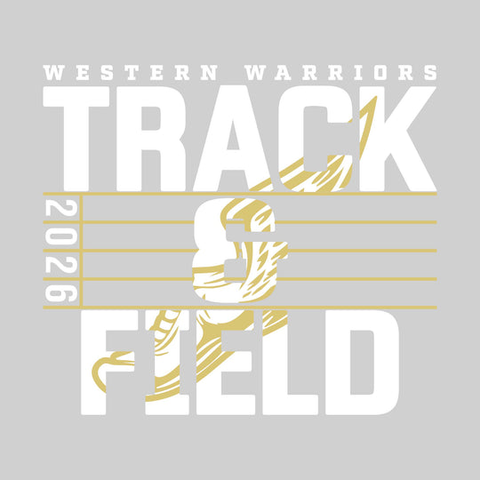 Western Warriors - Track &amp; Field - Track Lanes with Year and Winged Shoe