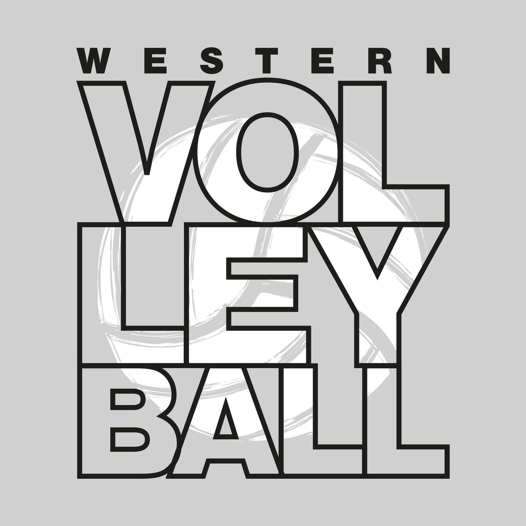 Western Warriors - Volleyball - Stacked Letters with Sketched Volleyball Inset