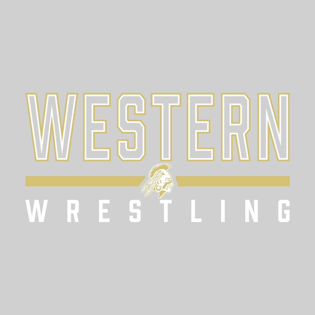 Western Warriors - Wrestling - Outlined Western with Mascot