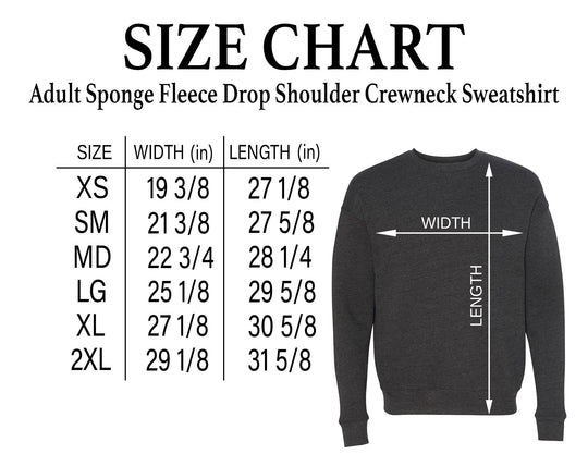 Bella Canvas Adult Midweight Sponge Fleece Drop Shoulder Crewneck Sweatshirt - Black/Gray/Blue/Green
