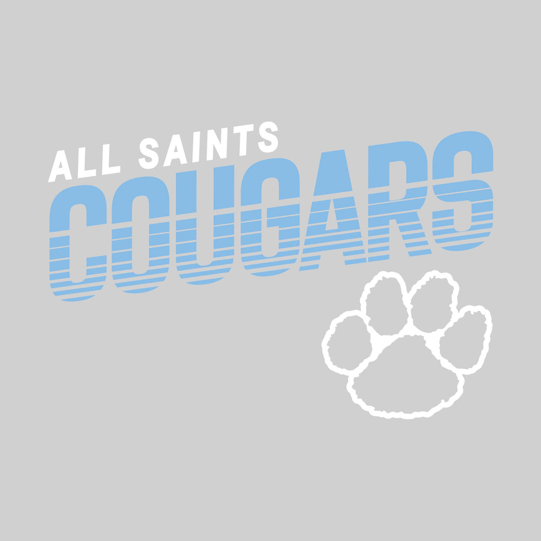 All Saints Cougars - School Spirit Wear - Striped Cougars with Paw Logo