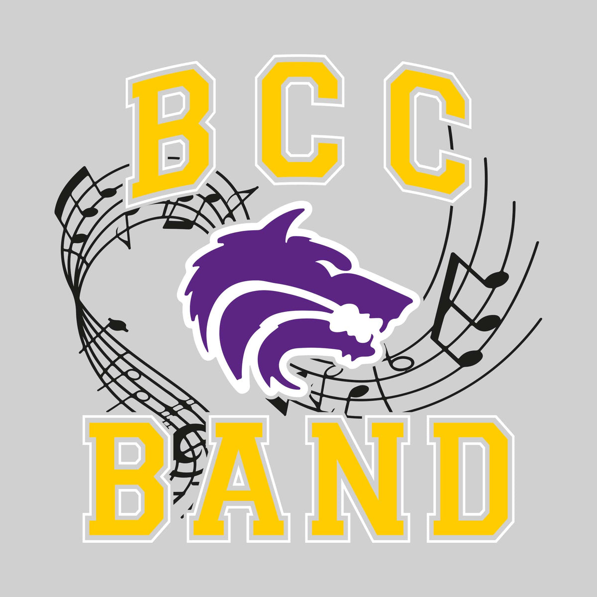 Central Wolves - Marching Band - Music Notes with Wolf Head – Oddly ...