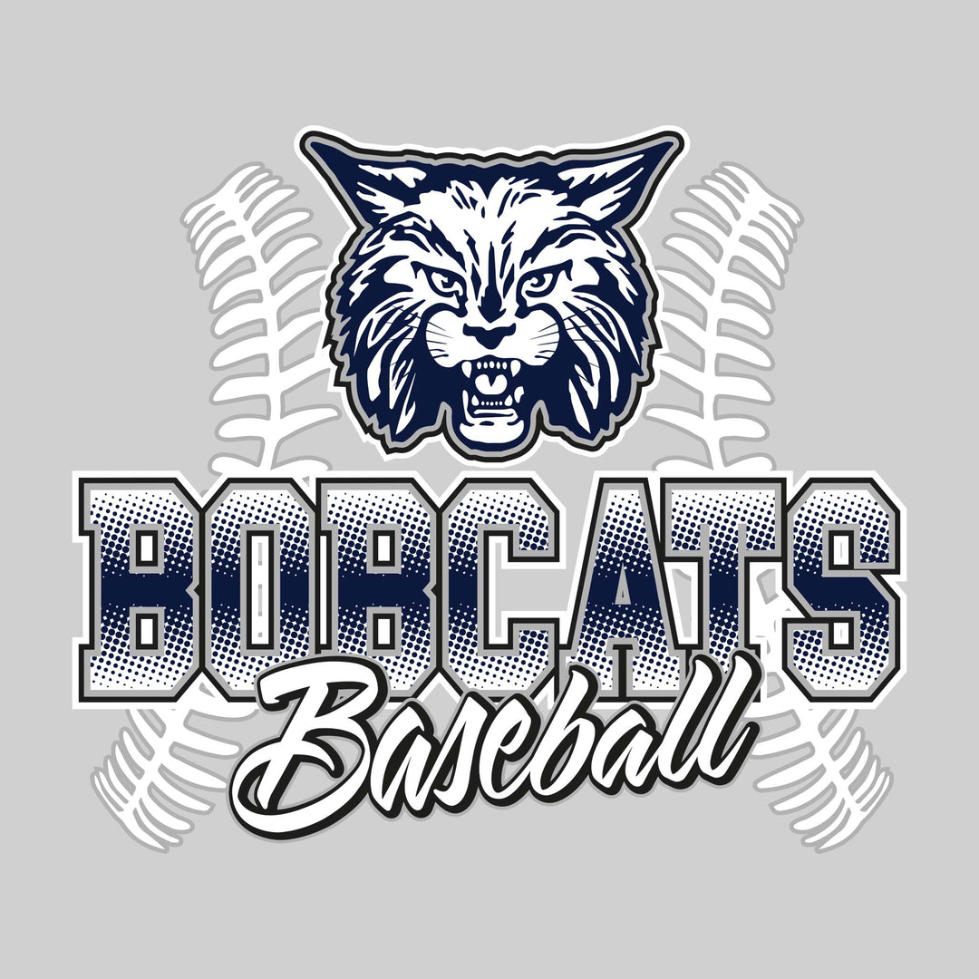 John Glenn Bobcats - Baseball - Halftone with Baseball Threads