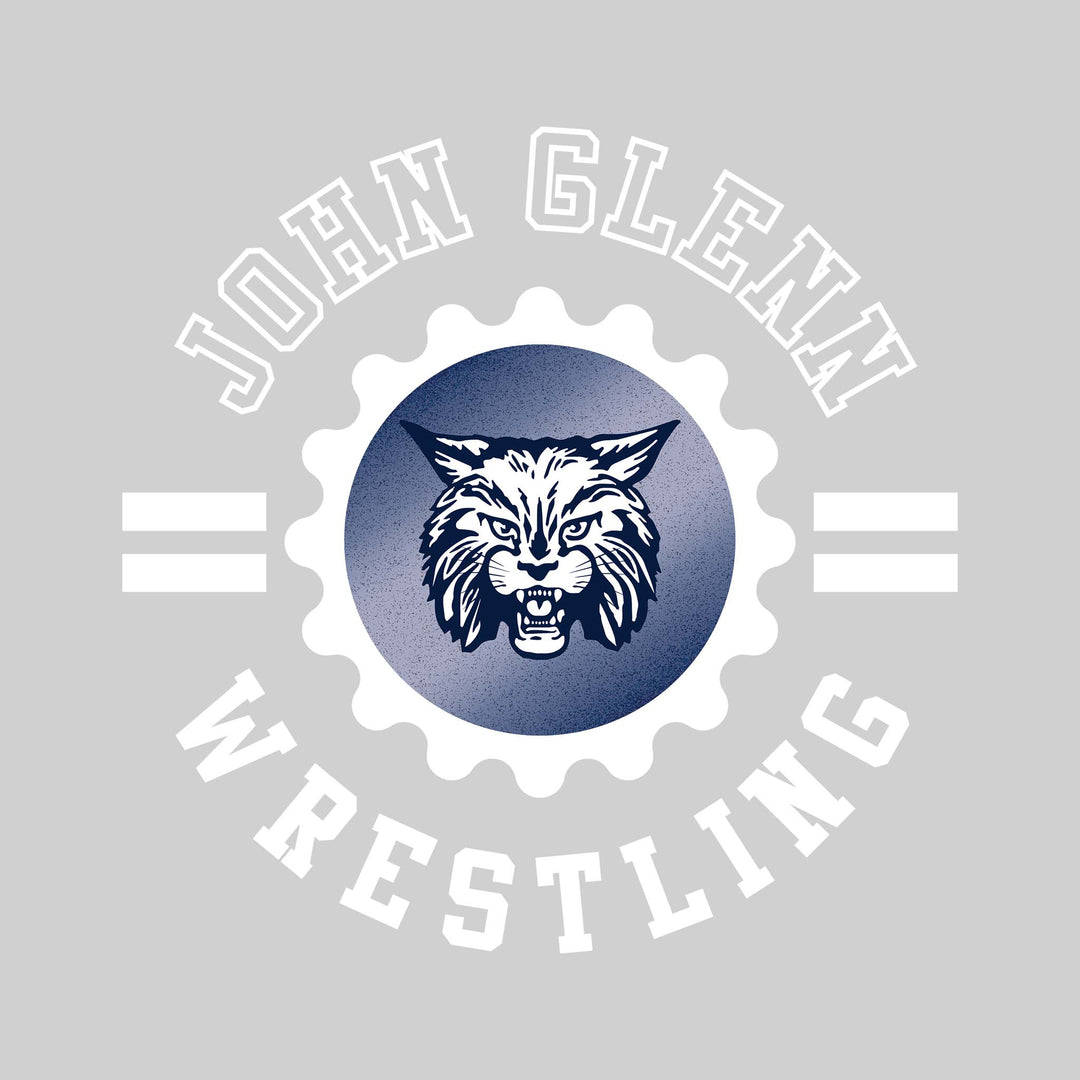 John Glenn Bobcats - Wrestling - Circle Text with Bobcat Logo