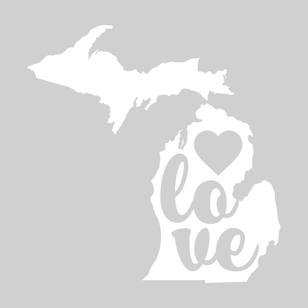 Michigan - Love Cutout with Heart