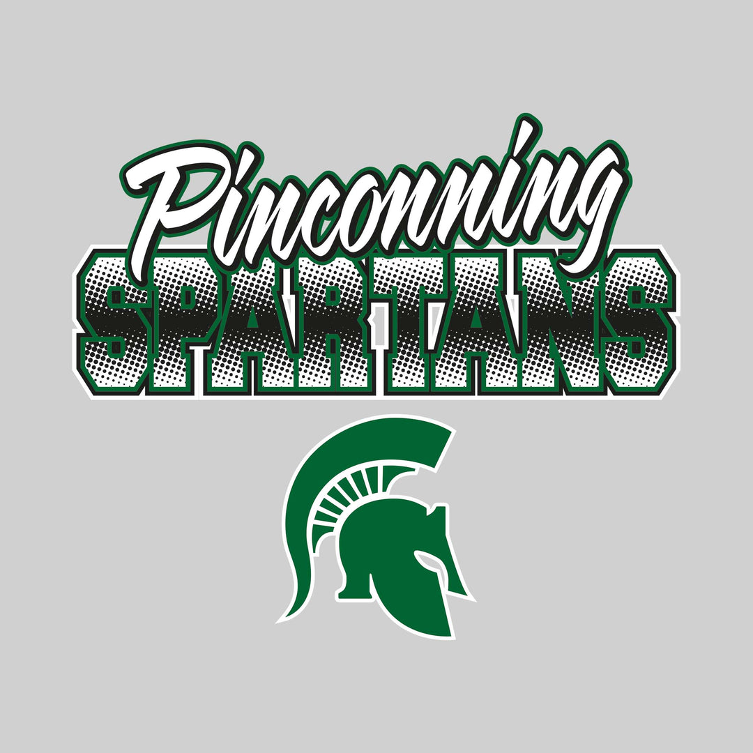 Pinconning Spartans - School Spirit Wear - Halftone Spartans with Logo