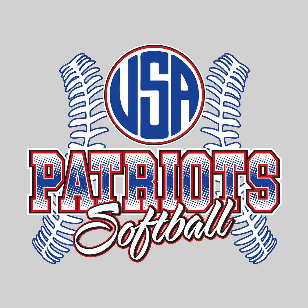 USA Patriots - Softball - Halftone with Softball Threads