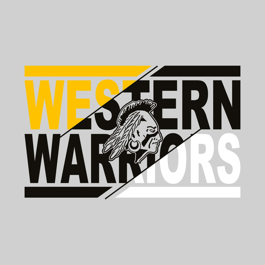 Western Warriors - School Spirit Wear - 3-Color Divided with Mascot