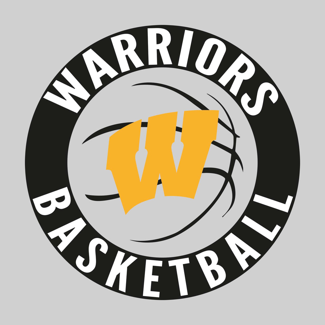 Western Warriors - Basketball - Circular Text with Basketball Threads and W