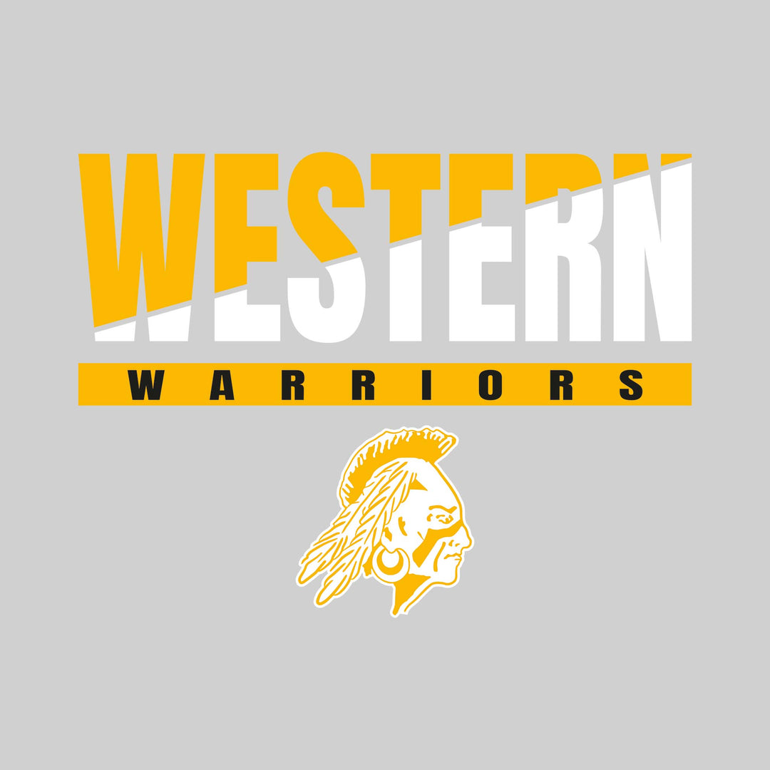 Western Warriors - School Spirit Wear - Split-Color Western with Mascot