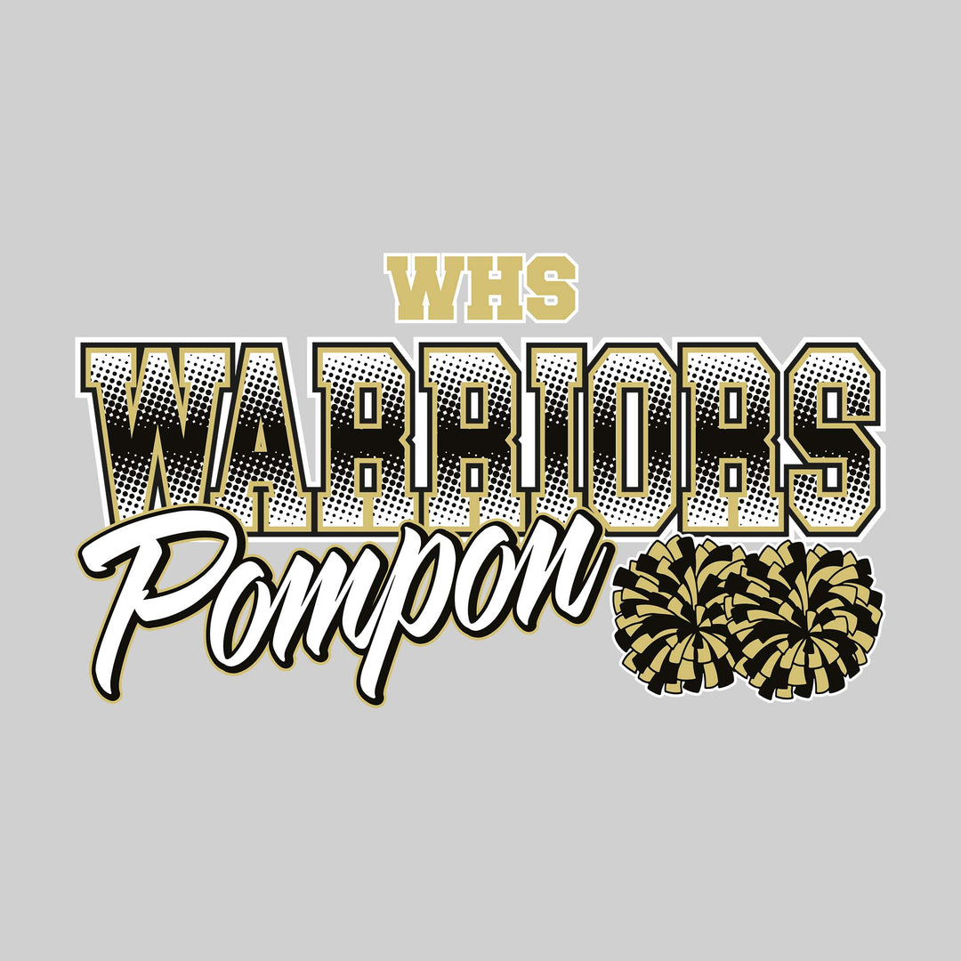 Western Warriors - Pom Pon - Halftone Warriors with Poms - Vegas Gold