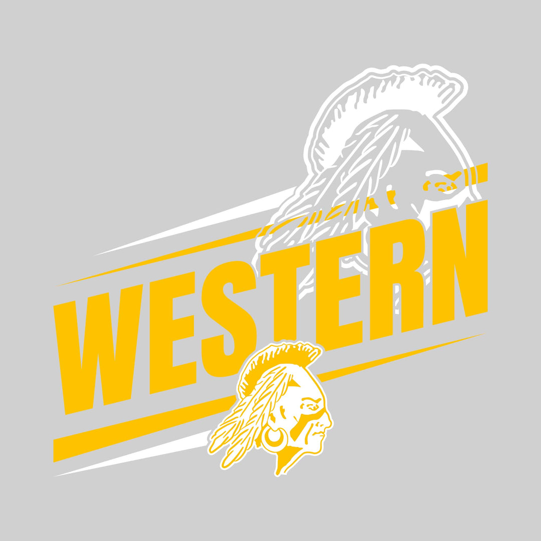Western Warriors - School Spirit Wear - Slanted Western with Mascot