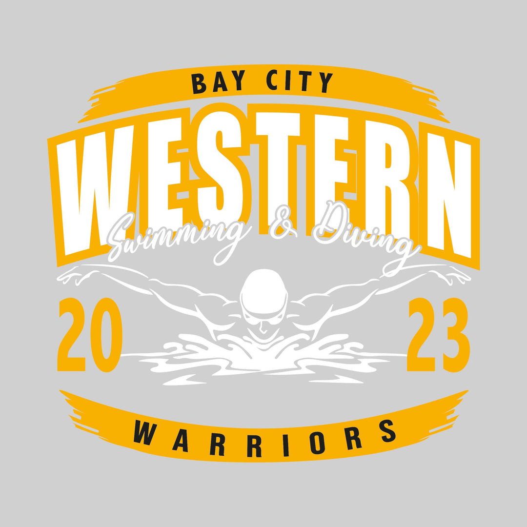 Western Warriors - Swimming & Diving - Male Swimmer with School Year